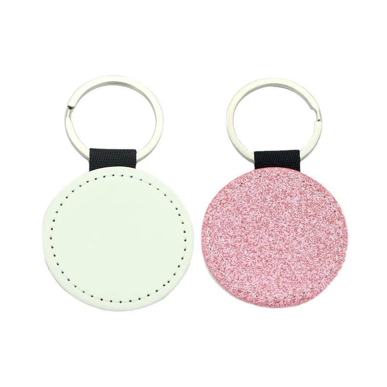 Glitter Circle Sublimation KeyChain