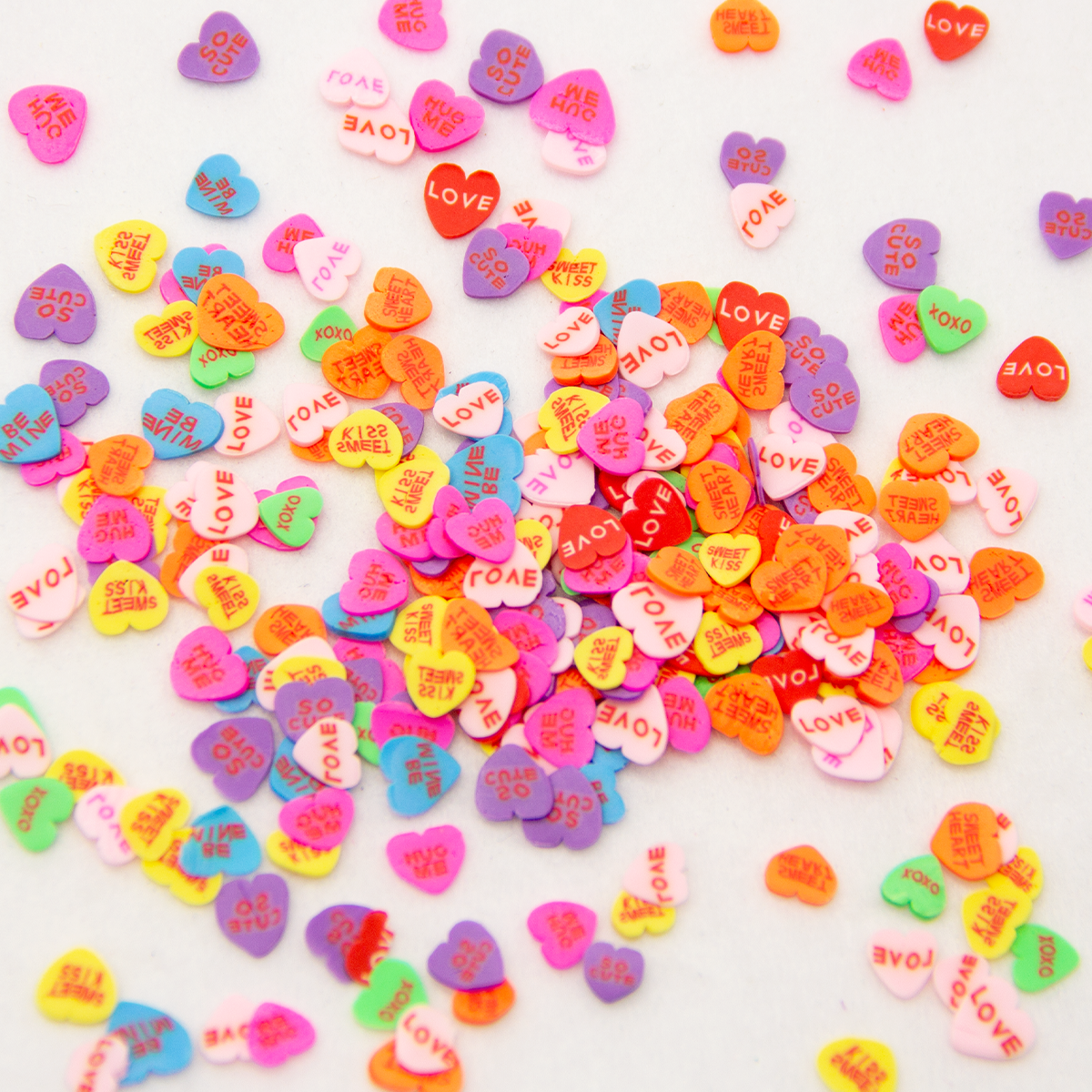 Rainbow Sweet Heart Candy Clay Shapes